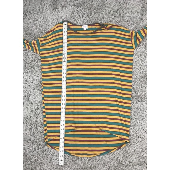 LuLaRoe Irma Small Green Orange Purple Striped - Picture 8 of 9
